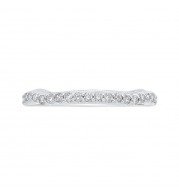 Shah Luxury Round Cut Diamond 14K White Gold Half-Eternity Wedding Band