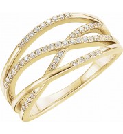 14K Yellow 1/5 CTW Diamond Criss-Cross Ring
