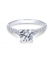 Gabriel & Co. 14k White Gold Contemporary Straight Engagement Ring