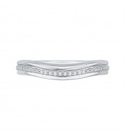 Shah Luxury 14K White Gold Round Diamond Wedding Band