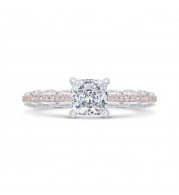Shah Luxury 14K Two-Tone Gold Diamond Engagement Ring (Semi-Mount)