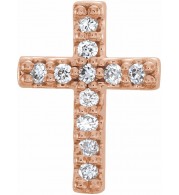 14K Rose 1/10 CTW Diamond Cross Earrings