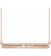 14K Rose 1/10 CTW Diamond Bar 16-18 Necklace