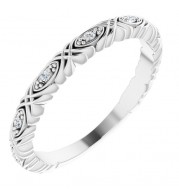 14K White .05 CTW Diamond Anniversary Band