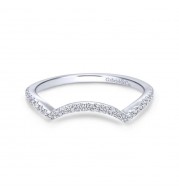 Gabriel & Co. 14k White Gold Contemporary Curved Wedding Band