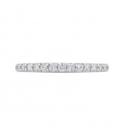 Shah Luxury 14K White Gold Round Diamond Half-Eternity Wedding Band