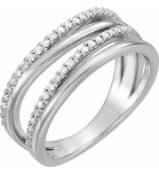 14K White 1/4 CTW Diamond Ring