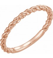 14K Rose Stackable Rope Ring