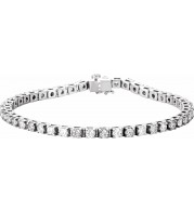 14K White 4 3/4 CTW Diamond Line 7 Bracelet