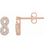 14K Rose 1/6 CTW Diamond Infinity Earrings