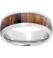 Serinium Domed Band with Exotic Red Mallee Wood Inlay