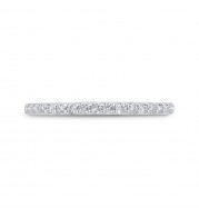 Shah Luxury 14K White Gold Round Cut Diamond Wedding Band