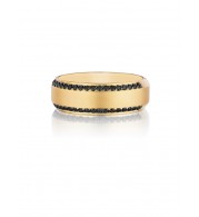 Henri Daussi 7mm Men's Wedding Band MB2-3 18k Gold Yellow 0.50 Ctw.