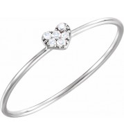 14K White .03 CTW Diamond Petite Heart Ring