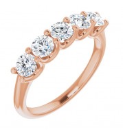 14K Rose 1 CTW Diamond Anniversary Band