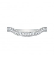 Shah Luxury 14K White Gold Diamond Wedding Band with Euro Shank