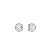 Henri Daussi 18k White Gold Diamond Stud Earrings