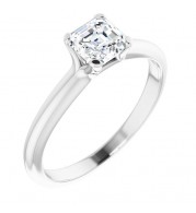 14K White 3/8 CT Diamond Engagement Ring