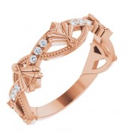 14K Rose 1/8 CTW Diamond Vintage-Inspired Anniversary Band