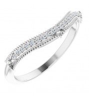 14K White .04 CTW Diamond Vintage-Inspired  Matching Band