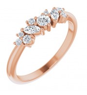 14K Rose 1/3 CTW Diamond Multi-Shape Ring