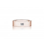 Henri Daussi 6mm Men's Wedding Band MBEC1 14k Gold Rose 0.15 Ctw.