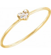 14K Yellow .03 CTW Diamond Petite Heart Ring