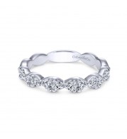 Gabriel & Co. 14k White Gold Contemporary Diamond Wedding Band