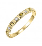Gems One 14Kt Yellow Gold Diamond (1/10Ctw) & Citrine (1/8 Ctw) Ring