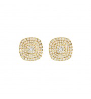 Henri Daussi 14k Yellow Gold Diamond Stud Earrings