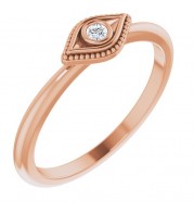 14K Rose Sapphire Stackable Evil Eye Ring