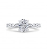 Shah Luxury 14K White Gold Diamond Engagement Ring (Semi-Mount)