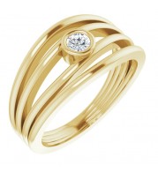 14K Yellow 1/8 CTW Diamond Ring