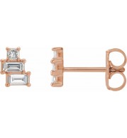 14K Rose 1/4 CTW Diamond Geometric Cluster Earrings