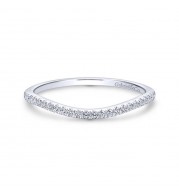 Gabriel & Co. 14k White Gold Contemporary Curved Wedding Band