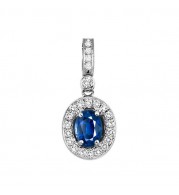 Gems One 14Kt White Gold Diamond (1/8Ctw) & Sapphire (5/8 Ctw) Pendant