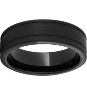 Black Diamond Ceramic Rounded Edge Band with Sandblast Finish