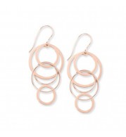 Carla Cascading Circles Rose Sterling Silver Drop Earrings