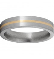 Titanium Flat Band with a 1mm 14K Yellow Gold Inlay and Satin Finish