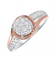 Gems One 14Kt White Rose Gold Diamond(1/2Ctw) Ring