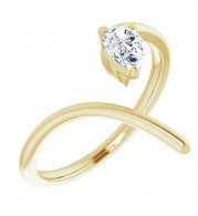 14K Yellow 1/3 CTW Diamond Negative Space Ring