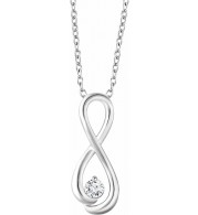 14K White 1/6 CTW Diamond Infinity-Inspired 16-18 Necklace