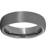 Rugged Tungsten  6mm Domed Band with Stone Finish