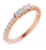 14K Rose 1/3 CTW Diamond Anniversary Band