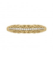 Shah Luxury 14K Yellow Gold Round Diamond Wedding Band