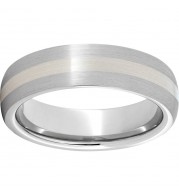 Serinium Domed Band with a 2mm Sterling Silver Inlay