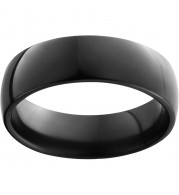 Black Zirconium Domed Band with Polish Finish