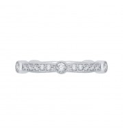 Shah Luxury 14K White Gold Round Diamond Wedding Band