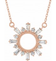 14K Rose 3/8 CTW Diamond Circle 18 Necklace