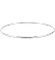 14K White 2 mm Half Round Bangle 7 1/2 Bracelet